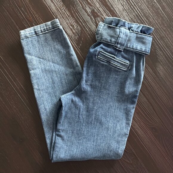 Express Super High Rise Ankle Paperbag Jeans - Size 2 - Picture 8 of 11